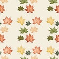 seamless pattern bloom maple leaves on background